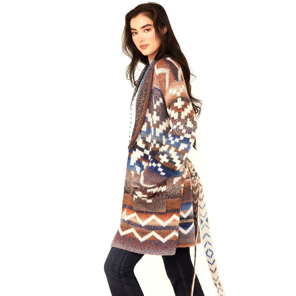 NEW Idyllwind Women's Myhr Southwestern Cardigan Sweater XXL Wool Cowgirl Duster - Picture 3 of 11